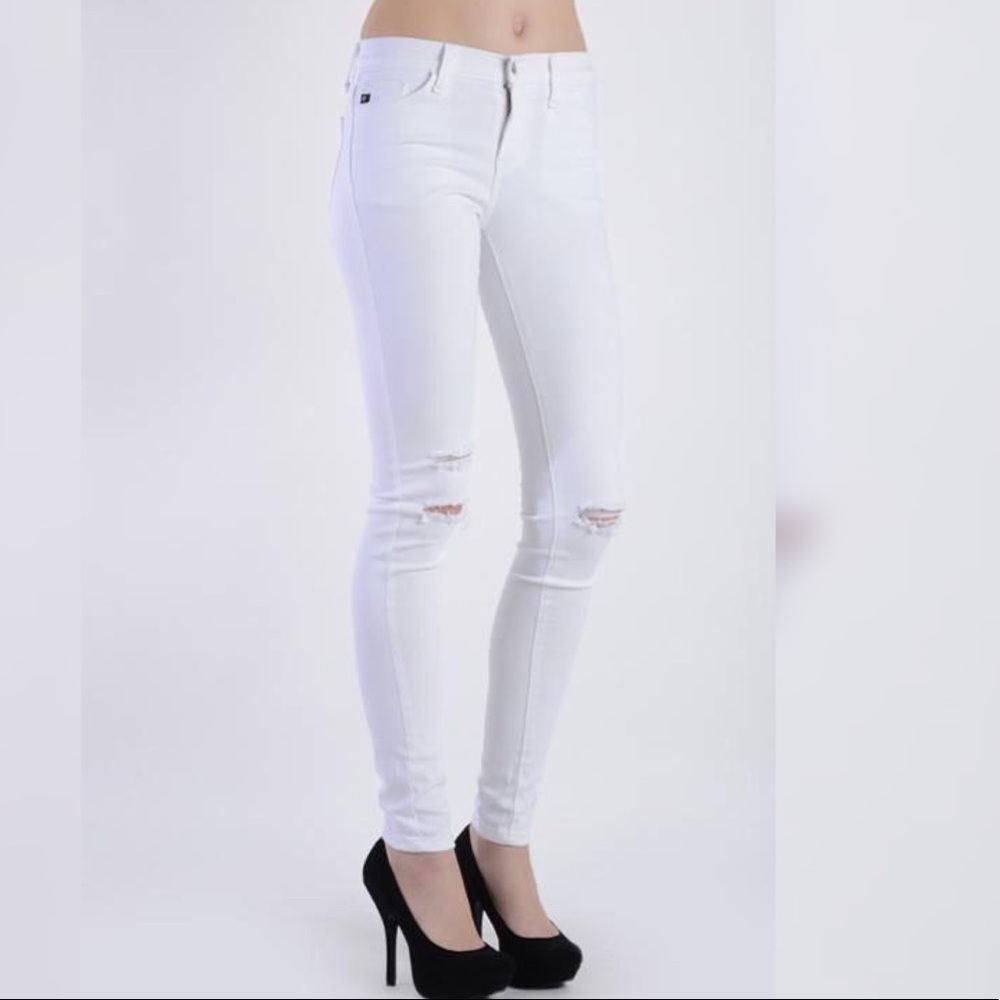 On Point White Jeggings-KanCan